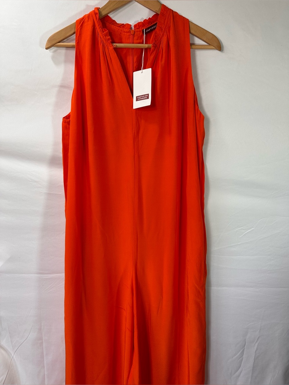 Comptoir Des Cotonniers sleeveless v-neck zip up jumpsuit with pockets NWT M
